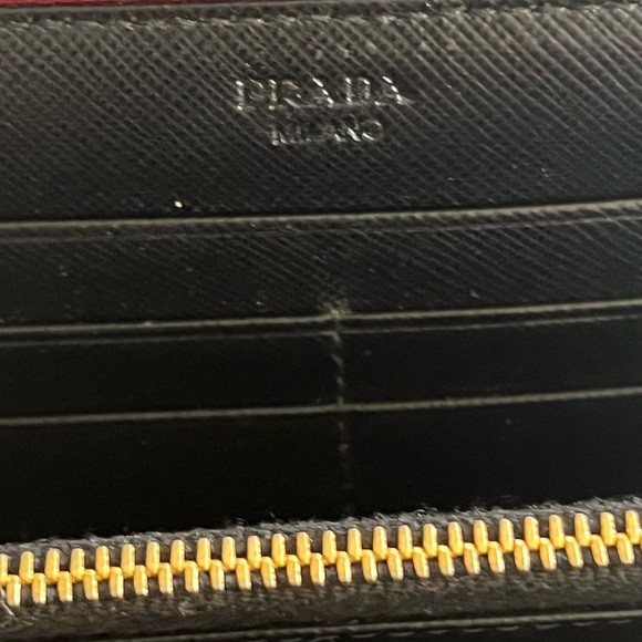PRADA Red Saffiano Leather Zippy Wallet - Picture 12 of 12
